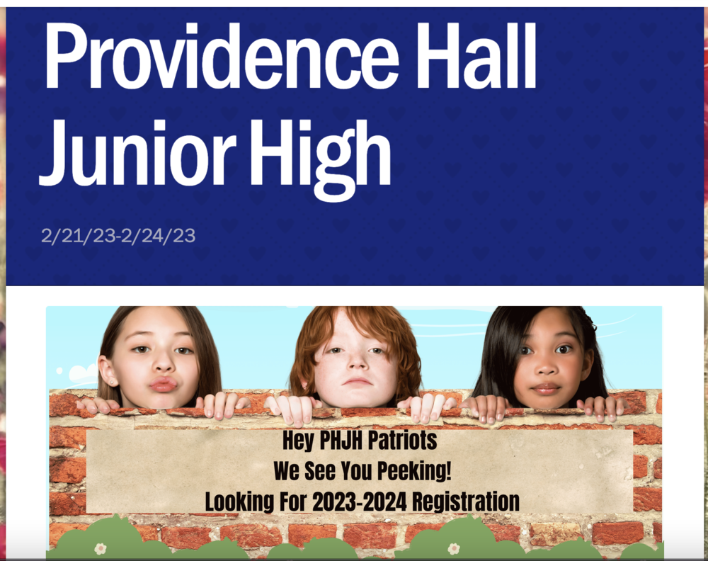 PHJH Newsletter 2/21/23-2/24/23 | Providence Hall Junior High